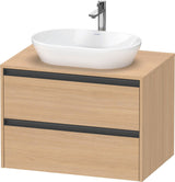 Duravit Ketho.2 Konsolen-Waschtischunterbau 800 mm betongrau matt mit 2 Schubkästen