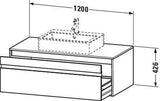 DURAVIT Ketho Waschtischunterbau 1200 mm weiß matt – wandhängend, 1 Auszug, Soft-Close