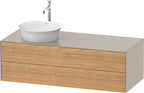 eiche natur massiv / taupe seidenmatt / Massivholz
