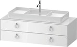 Duravit White Tulip Waschtischunterbau 1300 mm Nussbaum mitte, weiß seidenmatt, LED