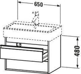 Duravit Ketho Waschtischunterbau 650 mm weiß matt – 2 Schubkästen, wandhängend, Soft-Close