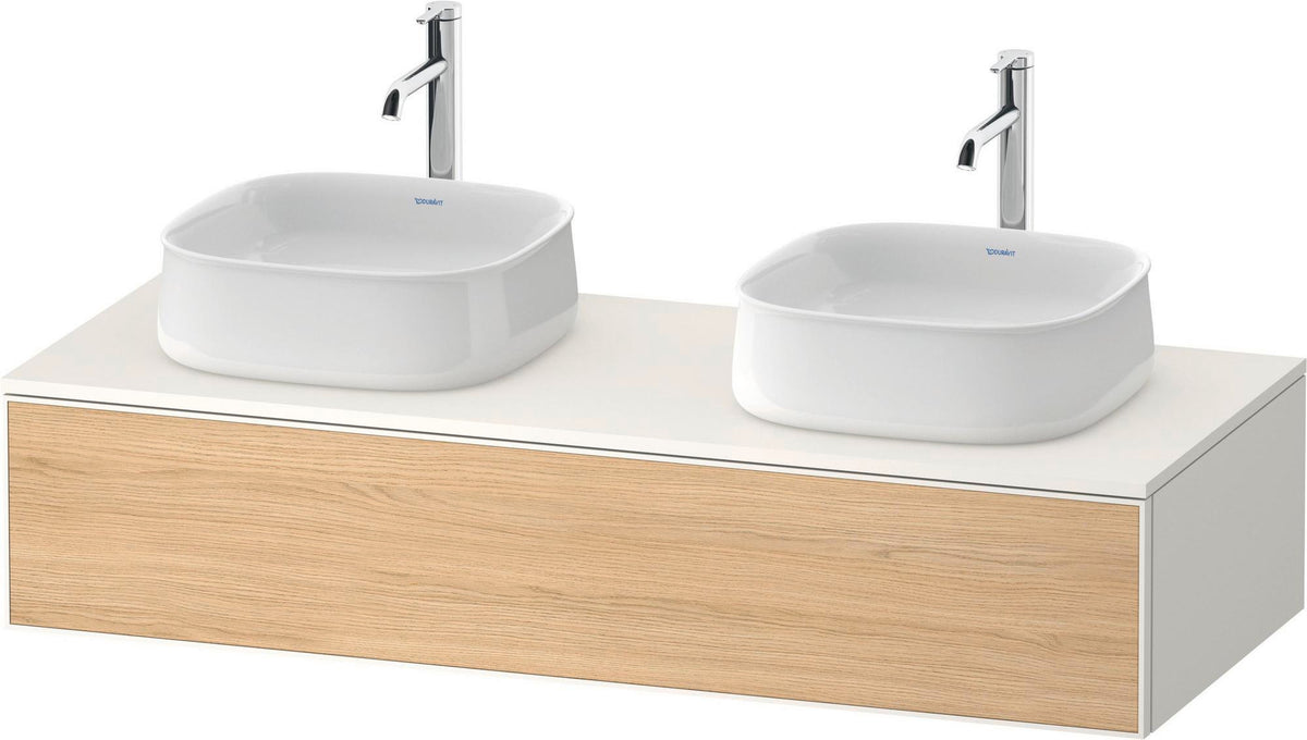 Duravit Zencha Konsolen-Waschtischunterbau 1300 mm Eiche Anthrazit mit Tip-on und Soft-Close
