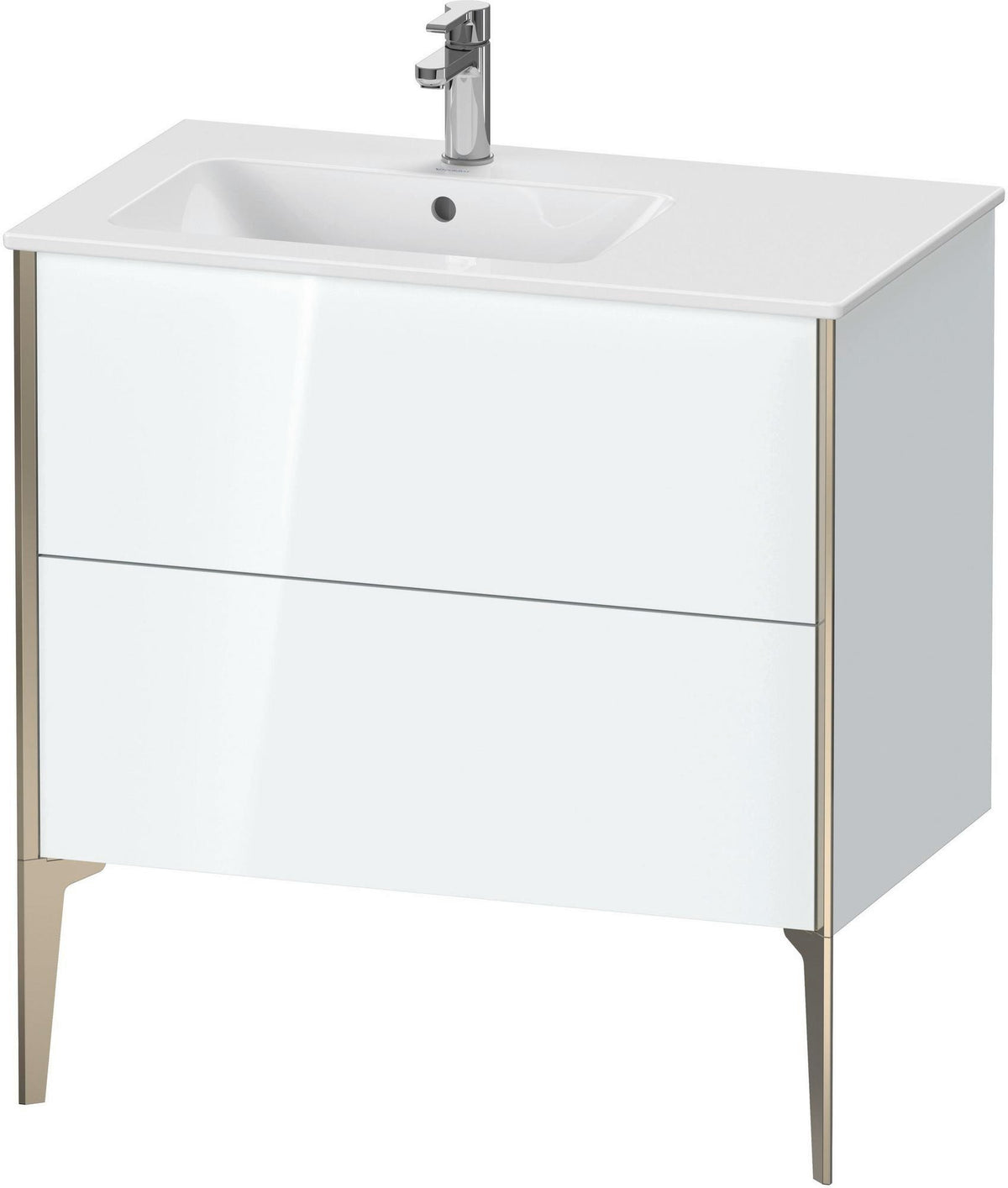 Duravit XViu Waschtischunterbau bodenstehend 810 mm mit 2 Auszügen, weiß matt, Tip-On Technik