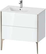 Duravit XViu Waschtischunterbau bodenstehend 810 mm mit 2 Auszügen, weiß matt, Tip-On Technik