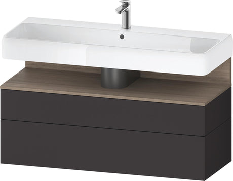 Duravit Qatego Waschtischunterbau 1190 mm Eiche Terra Matt mit Tip-On Technik