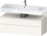 Duravit Qatego Waschtischunterbau 1190 mm – Weiß Matt mit Eiche Schwarz Nische, 1 Auszug, LED