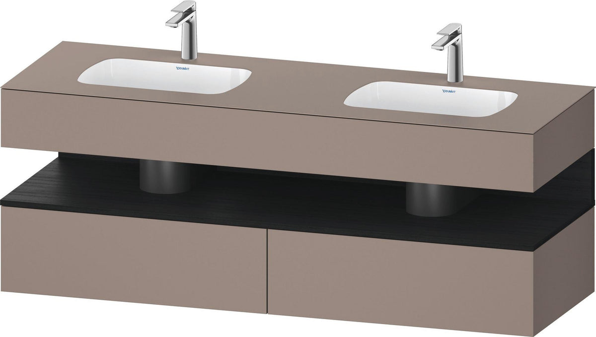 DURAVIT Qatego Studio F. A. Porsche Waschtischset 1600 mm mit Konsolenwaschtischunterbau, 2 Auszüge