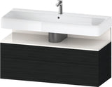 Duravit Qatego Waschtischunterbau 1190 mm – Weiß Matt mit Eiche Schwarz Nische, 1 Auszug, LED