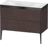 DURAVIT XViu Waschtischunterbauset 1000 mm, 2 Auszüge, Eiche dunkel gebürstet, schwarz matt