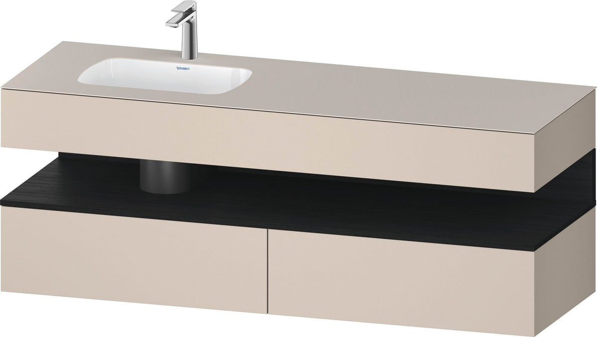 DURAVIT Qatego Studio F. A. Porsche Einbauwaschtisch mit Konsolenwaschtischunterbau 1600 mm Weiß Matt
