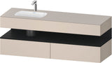 DURAVIT Qatego Studio F. A. Porsche Einbauwaschtisch mit Konsolenwaschtischunterbau 1600 mm Weiß Matt