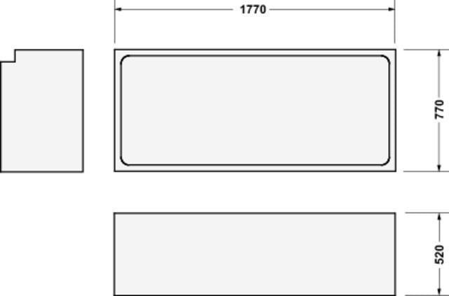 DURAVIT Wannenträger D-Code für Badewannen 670x1570x515 mm aus Polystyrol
