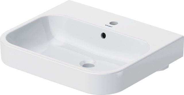 DURAVIT Möbelwaschtisch Happy D.2 600 mm mit Überlauf, 1 Hahnloch, geschliffen
