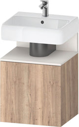 DURAVIT Qatego Waschtischunterbau 490 mm wandhängend, 1 Tür links, Weiß Matt mit Eiche Schwarz Nische