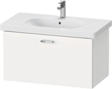 Duravit XBase Waschtischunterbau wandhängend 600 mm, 1 Auszug, weiß matt – montiert