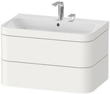 Duravit Waschtischset Happy D.2 Plus, 2 Schubkästen, 775x490 mm, Einrichtungssystem Ahorn Mitte Taupe Supermatt