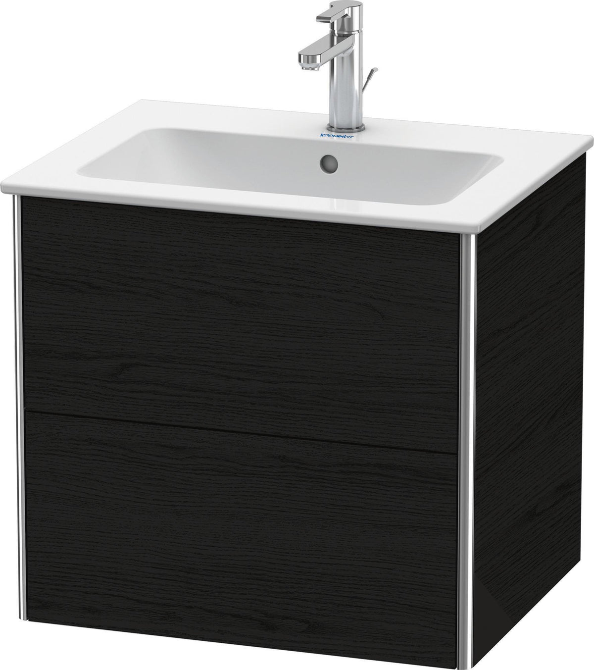 DURAVIT XSquare Waschtischunterbau 610 mm Eiche Schwarz mit 2 Schubkästen und Tip-On-Technik