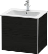 DURAVIT XSquare Waschtischunterbau 610 mm Eiche Schwarz mit 2 Schubkästen und Tip-On-Technik