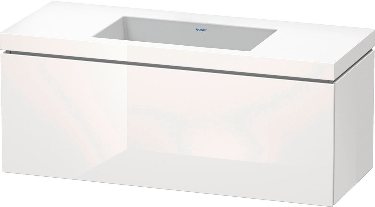 DURAVIT L-Cube c-bonded Waschtischset 1200 mm mit Vero Air Waschtisch, 1 Auszug, Weiß Matt