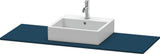 Duravit XSquare Konsole 1400x550mm betongrau matt – 1 Ausschnitt, mit Siphonaussparung