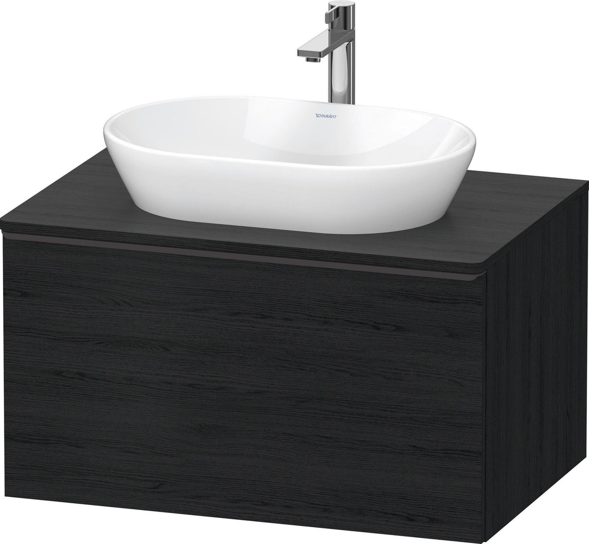 DURAVIT D-Neo Konsolenwaschtischunterbau 800 mm betongrau matt mit Bronze-Griff und Soft-Close-Auszug