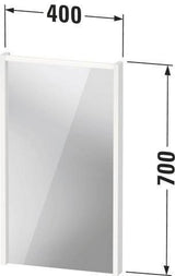 DURAVIT D-Code 2.0 Spiegel mit LED-Beleuchtung, 400 x 700 x 48 mm, Weiß Matt
