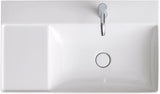 Duravit DuraSquare Möbel-Waschtisch 800 mm, Weiß, ohne Überlauf, mit Hahnlochbank, Becken rechts