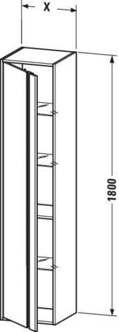 DURAVIT Hochschrank Ketho 500 mm weiß matt, 1 Tür links, wandhängend