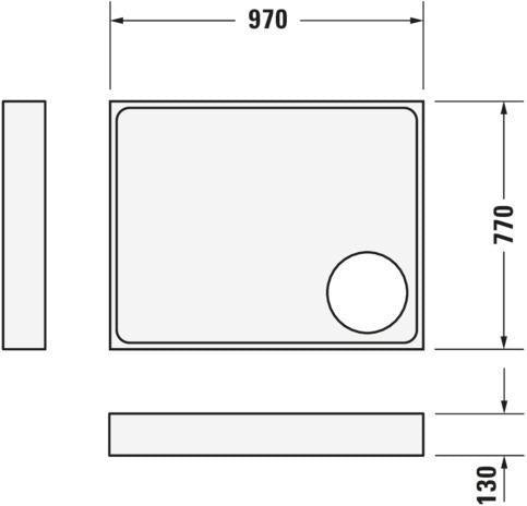 DURAVIT Starck Slimline Duschwanne 750x900 mm Weiß mit Antislip – Rechteckig, Sanitäracryl
