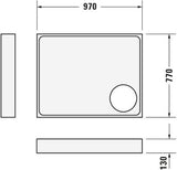 DURAVIT Starck Slimline Duschwanne 750x900 mm Weiß mit Antislip – Rechteckig, Sanitäracryl