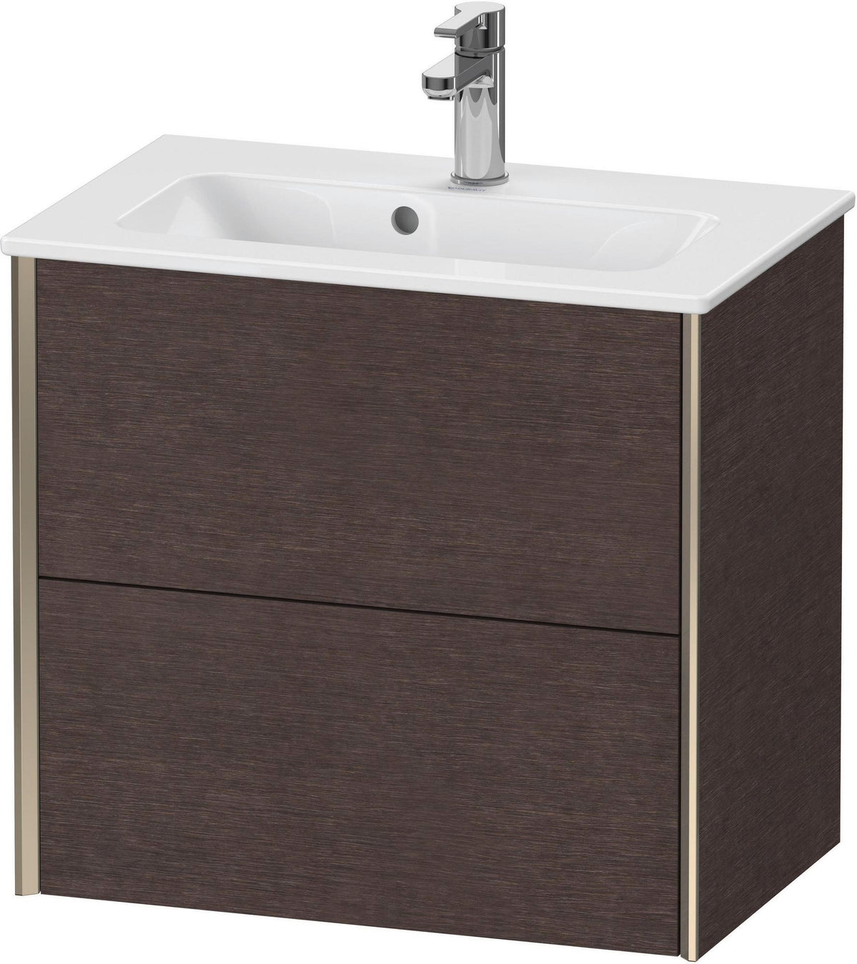 DURAVIT XViu Waschtischunterbau wandhängend 610 mm, 2 Schubladen, champagner matt/weiß matt