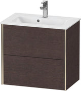 DURAVIT XViu Waschtischunterbau wandhängend 610 mm, 2 Schubladen, champagner matt/weiß matt