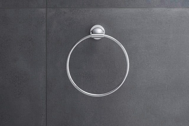 DURAVIT Starck T Handtuchring Chrom 210 mm – Schwenkbar, Verdeckte Befestigung, Rostfreier Stahl