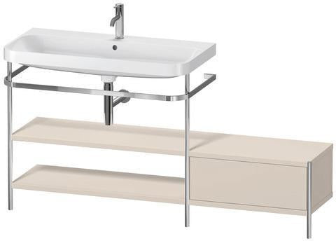 Duravit Waschtischset Happy D.2 Plus 1600x490mm ein Hahnloch taupe supermatt