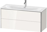 Duravit XSquare Waschtischunterbau 1210 mm, 2 Schubkästen, weiß matt, wandhängend, Tip-On