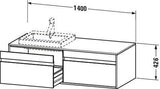 DURAVIT Ketho Waschtischunterbau wandhängend 1400 mm mit 2 Auszügen, weiß matt