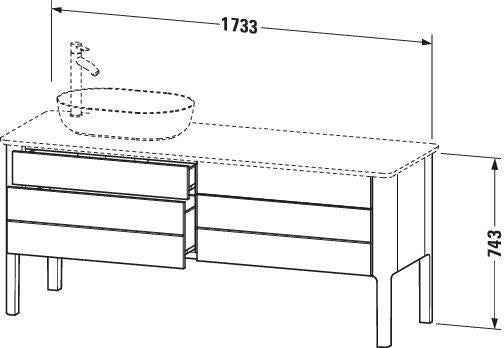 DURAVIT Luv Waschtischunterbau bodenstehend 1733 mm, 2 Auszüge, weiß seidenmatt
