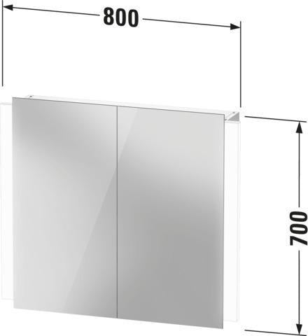 DURAVIT Spiegelschrank Ketho.2 800 mm mit LED-Beleuchtung, 2 Türen und Soft-Close