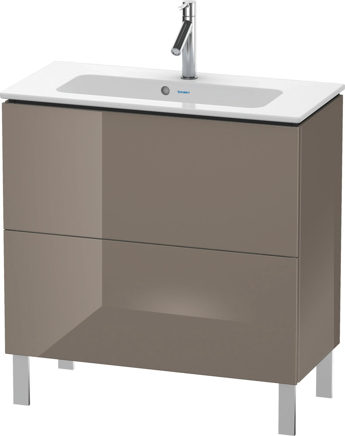 Duravit L-Cube Waschtischunterbau 820 mm, 2 Auszüge, bodenstehend, Weiß Matt