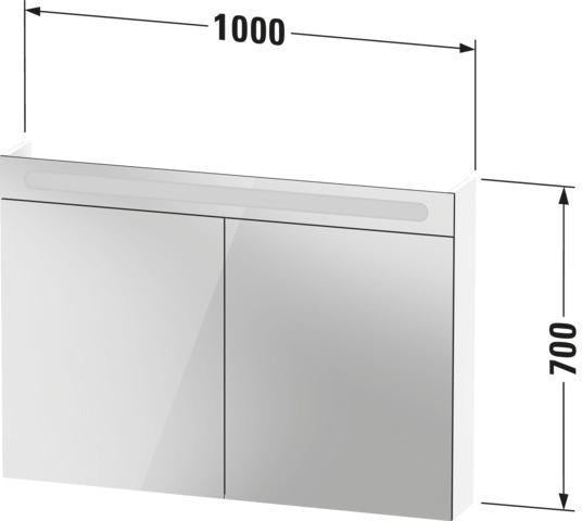 Duravit No.1 Spiegelschrank 1000 mm, 2 Türen, LED, Weiß Matt