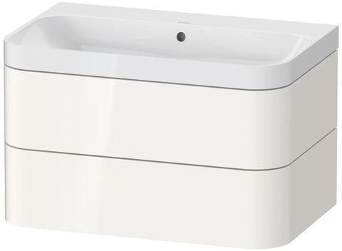 Duravit Waschtischset HAPPY D.2 PLUS 775x490mm ein Hahnloch taupe supermatt