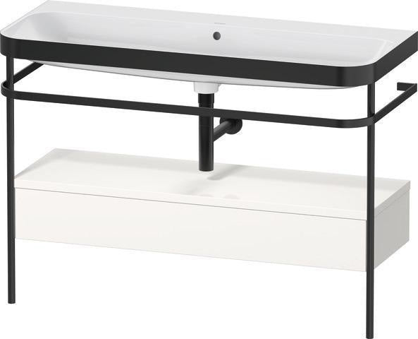 Duravit Waschtischset HAPPY D.2 PLUS 1175x490mm ein Hahnloch taupe supermatt