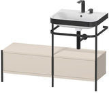 Duravit Waschtischset Happy D.2 Plus 1200x490mm ein Hahnloch taupe supermatt mit Metallkonsole