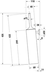 DURAVIT Starck T Bürstengarnitur Chrom wandhängend 80x118x435 mm
