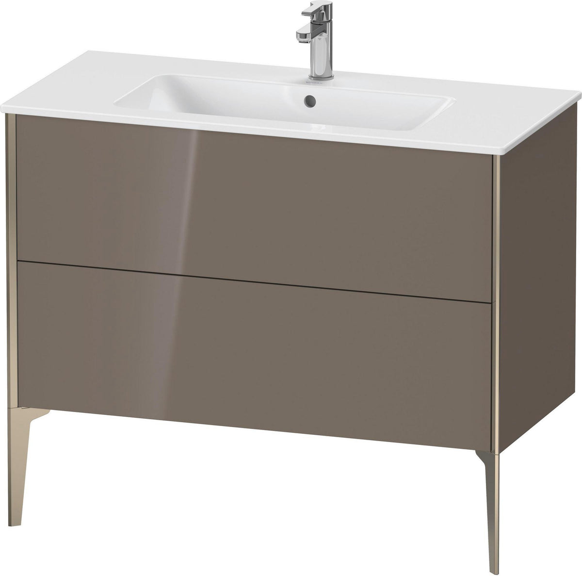 Duravit XViu Waschtischunterbau bodenstehend 1010 mm, 2 Auszüge, weiß matt, Tip-On