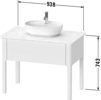 DURAVIT Luv Waschtischunterbau bodenstehend 1 Auszug 938 mm Weiß Seidenmatt