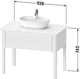 Duravit Luv Waschtischunterbau 938 mm weiß seidenmatt mit Tip-On-Technik von Cecilie Manz