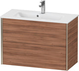 DURAVIT XViu Waschtischunterbau wandhängend 810 mm, 2 Schubladen, champagner matt/weiß matt
