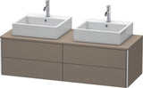 DURAVIT XSquare Waschtischunterbau 1400 mm, 4 Schubkästen, wandhängend, Betongrau Matt