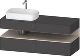 Duravit Qatego Konsolenwaschtischunterbau 1400 mm weiß hochglanz mit Eiche schwarz Nische